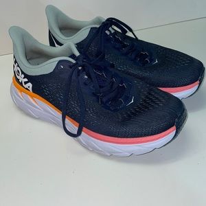 Hoka One One Navy and Pink Athletic Shoes